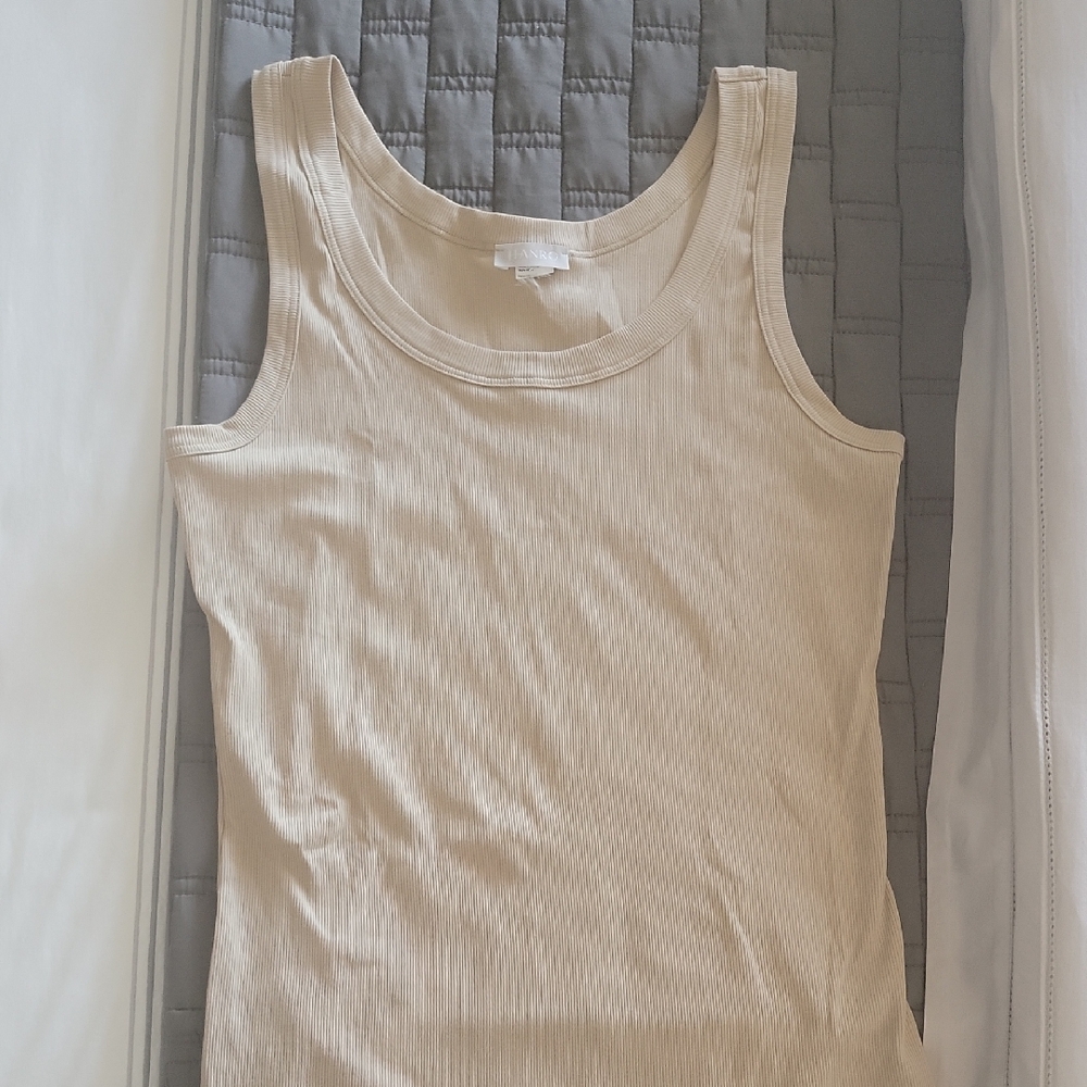 Hanro Light Beige Ribbed Tank Top